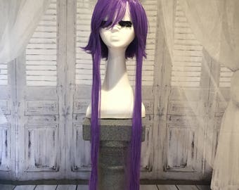 Anime Purple Wig / Vocaloid Long And Short Cosplay Wig With Pigtails / Long Bangs / #55