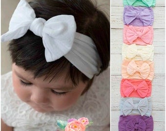 Baby Headbands, Baby Head wraps,Nylon Baby headbands, nylon headband, girls headbands, white baby headband, Infant toddler newborn headbands