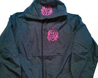 Monogram Rain Coat - Monogram Rain Jacket - Monogram Windbreaker - Monogram Coat - Personalized Jacket - Women's Jacket - Monogrammed Jacket