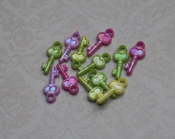 Multicolor key charm lot plastic