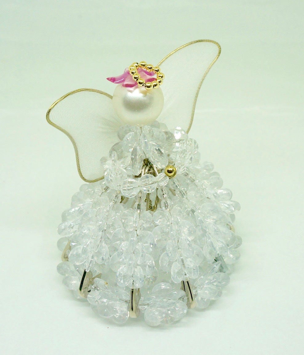 Beaded Angel Christmas Ornament Safety Pin Craft Project