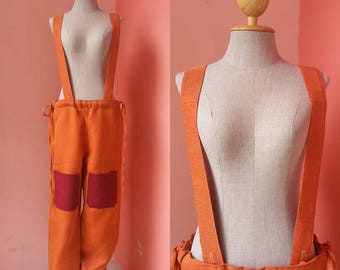 burnt orange overalls