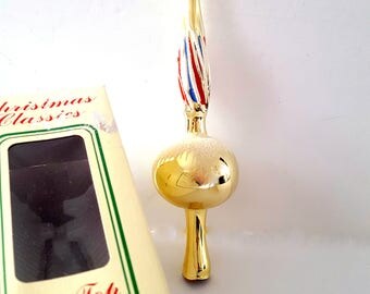Vintage Tree Topper Hand Decorated Glass Christmas Top Ornament Retro Vintage Tree Topper Hand Decorated Glass Christmas Top Ornament Retro