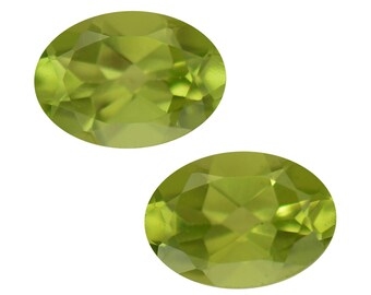 Hebei Peridot Loose Gemstones Set of 2 Oval Cut 1A Quality 7x5mm TGW 1.40 cts.