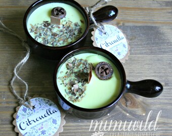 Lemongrass soy candle wax-candle mosquito-vegan-eucalyptus-timo