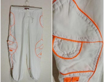 white windbreaker pants