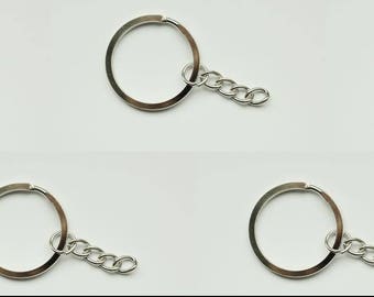 Lot: 5 Llavero silver-plated chain and ring Double