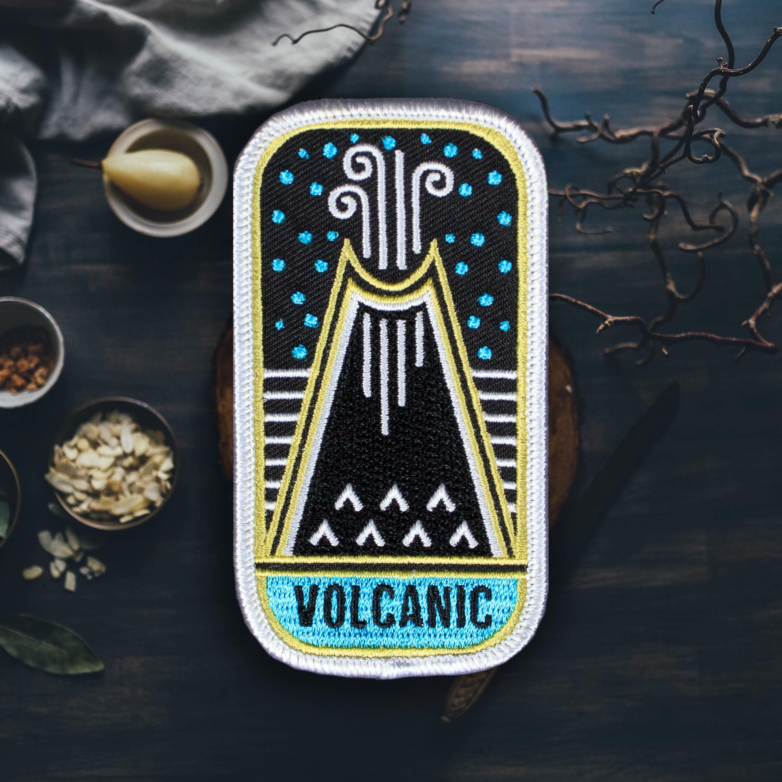 The Volcanic Mountain Patch Sew On Embroidered Patches