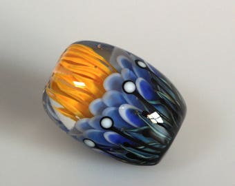 Diana - Lampwork focal lentil bead