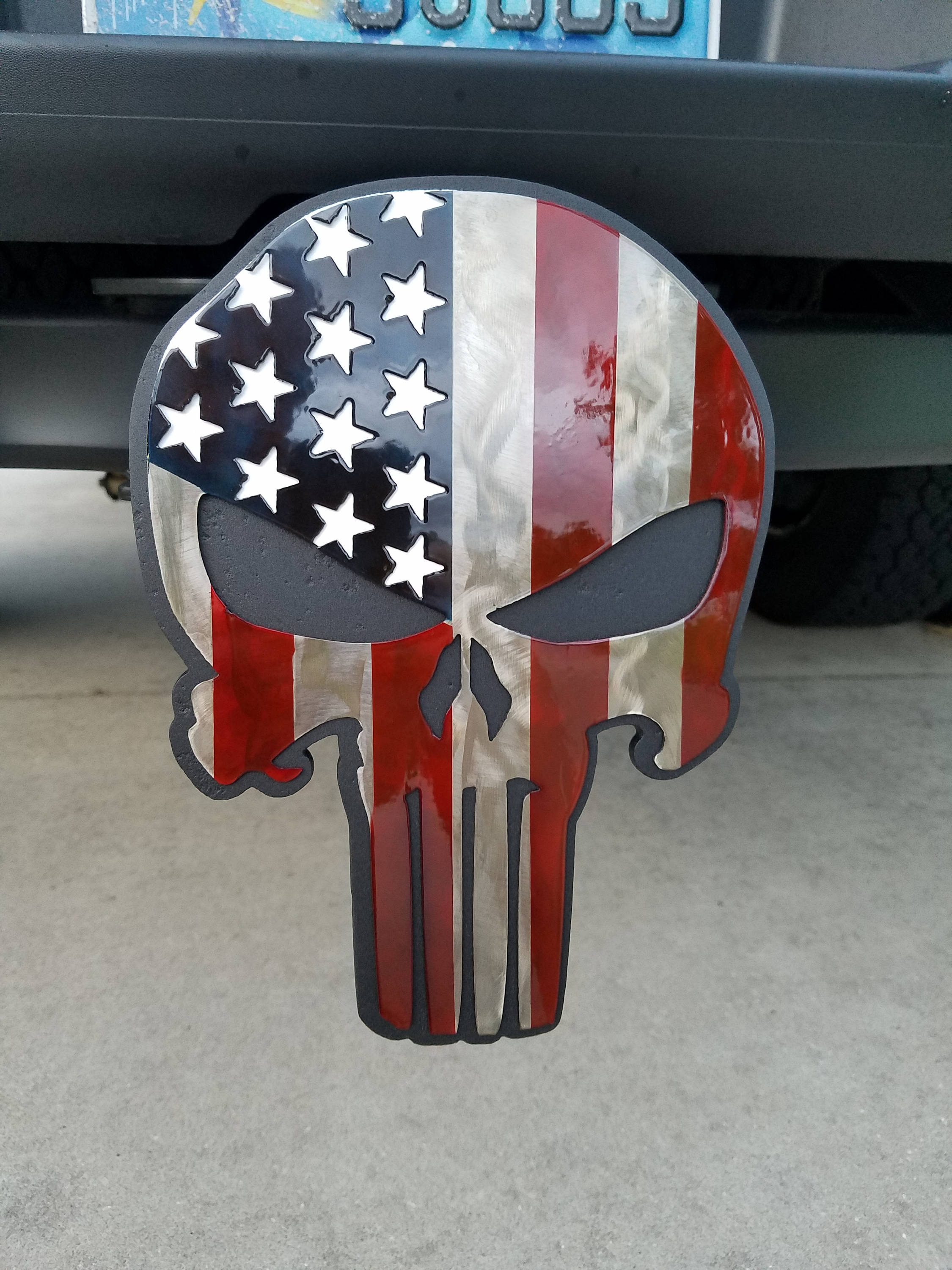 American Flag Punisher Trailer Hitch Cover Hitch Plug