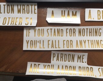 Hamilton inspired vinyl decal/bumper sticker