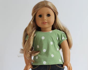 Cotton Tshirt to fit like American Girl Doll Clothes, Doll tshirt, Doll Clothes