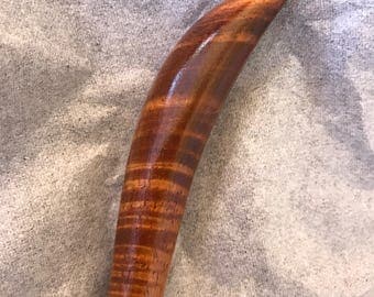 Handcrafted Hawaiian Curly Koa Wood Hair Stick Made In Hawaii