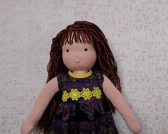 15 inch soft natural waldorf doll, eco friendly rag doll, textile doll, fabric doll, custom doll, cloth doll, personalized doll