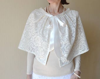 Bridal cover up bridal cape bridal wrap wedding shawl winter wedding bolero bridal capelet bridal shrug bridal accessories white wrap