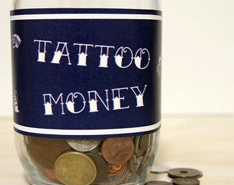 Adult Piggy Bank | Tattoo Fund | Tattoo Money Bank | Ink Fund | Tattoo lover gift | Temporary tattoo | For Him | For Her | Money Jar,Tattoo