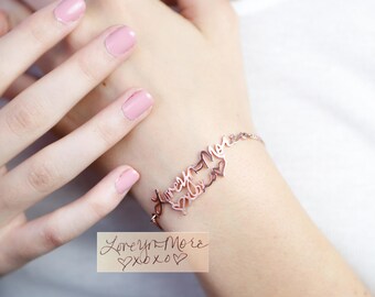 Memorial Signature Bracelet • Personalized Actual Handwriting Bracelet • Custom Handwriting Jewelry • Keepsake Jewelry • MOTHER GIFT • BH01