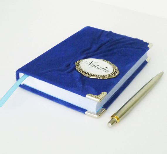 Blue Journal Personalized Leather Journal Royal Blue Diary