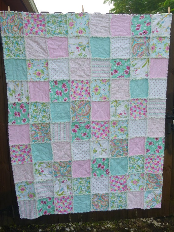 Rag Quilt Throw Toddler bed layering quilt blanket year