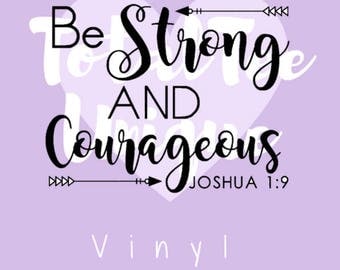 Download Be Strong and Courageous SVG EPS DXF Png File Joshua 1 9