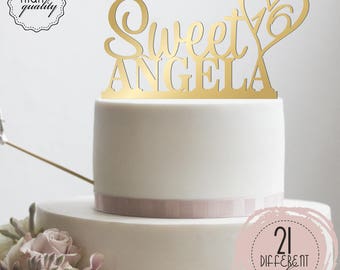 Calligraphy Personalized Sweet 16 Cake Topper Birthday Cake Topper For Sweet 16 Customized Cake Topper for Quinceanera Birthday Party D#8