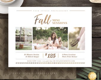 Fall Family Mini Session Template for Photographer, Mini Session Marketing Flyer, Holiday Autumn Session Template - INSTANT DOWNLOAD - MS027
