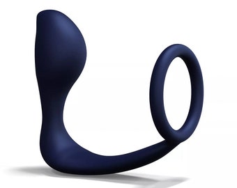 Waterproof-Butt-Plug-Cock-Ring-Ass-Gasm-Prostate-Massager-P-Spot-Silicone-Blue