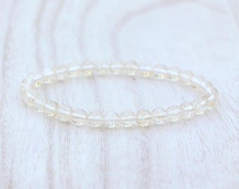 CITRINE Bracelet ABUNDANCE BRACELET. Reiki Energy. Grounds Negative Energy, Prosperity Bracelet, Yellow Bracelet. Gift for Her. 6mm Citrine.