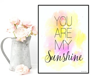 Love poster, Love quote, Nursery decor, You are my sunshine, Children room decor, Poster quote, Wall decor, Positive quote wall, Baby gift