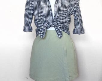 90s green linen skort