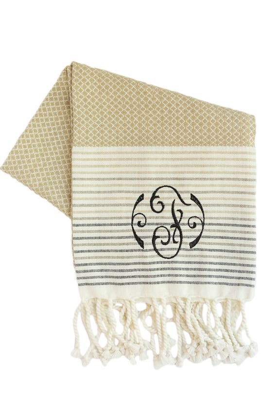 Monogrammed Turkish Hand Towel