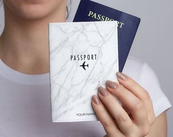 Marble Leather Passport Cover Passport Travel Leather Wallet Leather Passport Holder Gift Personalized Passport Covers Passport Case CP0128