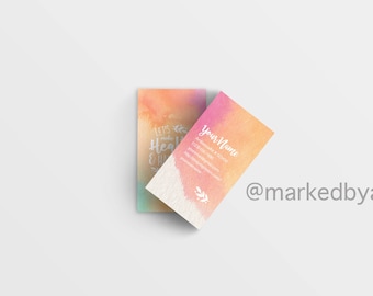 DIGITAL FILE ONLY - Plexus Business Card Vertical - Let's Make Health and Happiness Happen (Rainbow Watercolor)