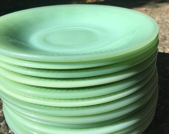Jadeite - Fire King - Jadeite Plate - Jade - Vintage Jadeite - Saucers - Anchor Hocking -Green - Vintage