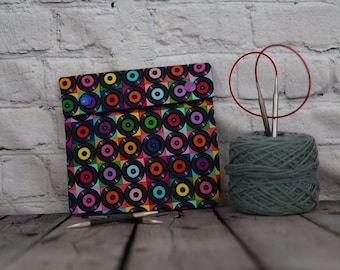 Records Circular Knitting Needle Case or Notions case for Knitting Notions, Crochet notions case, Accessories case, Sewing notions