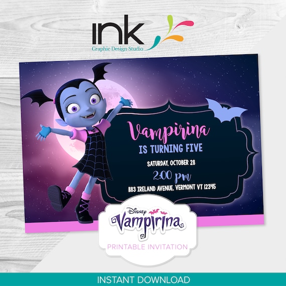 Vampirina Invitations Vampirina Party Halloween Party