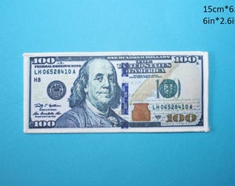 Embroidered Iron On Patch Paper Money Dollar Currency Sign Appearance Patch Emblem Badge