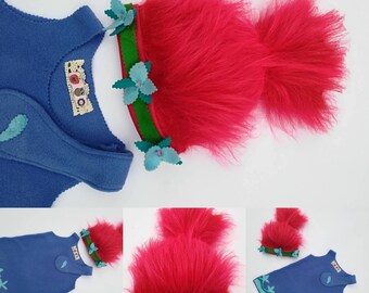 Poppy dress, Trolls birthday party, poppy halloween costume, trolls costume , pillowcase dress,poppy trolls dress, princess Poppy