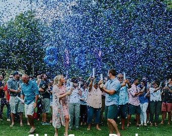 Gender Reveal Confetti Cannon for Gender Reveal Parties | Alternative to Gender Reveal Smoke and Baseballs - FAST SHIPPING!
