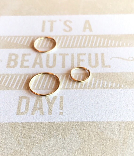Plain gold hoop earrings cartilage hoop gold helix earring