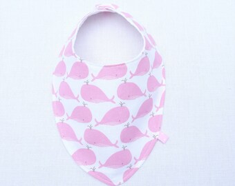 Bébé Bavoir foulard 0/24 mois "baleines roses"