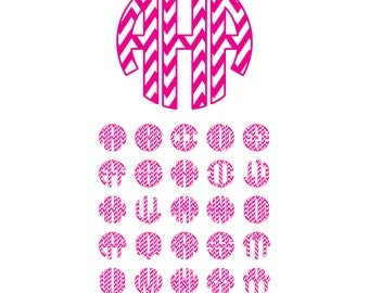 Chevron Circle Monogram Font SVG, Chevron Circle Font svg,dxf files for Silhouette,Cricut, Print,Design and any more