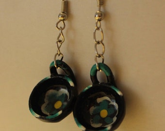 Hand Painted Minature Bowl Earrings