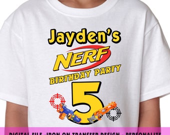 nerf war birthday shirt