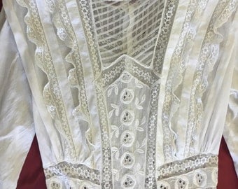 Vintage Victorian White Day Dress