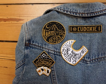 4 Ecussons/ Patch / Thermocollant / EUDOXIE Motorcycle Gear