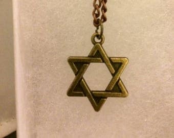Bronze Star of David necklace