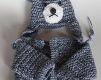 Blue Bear Sweater and Hat Set