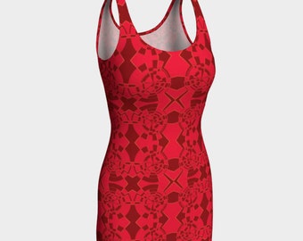 Body-con Dress, Sleeveless Dress, Summer Dress, “Puzzle Maze Swirl, Made to order”