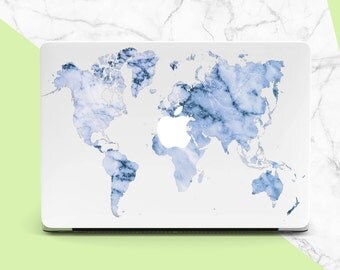 World Map White Laptop Hard Case Macbook Air Case Macbook Pro Case Laptop Macbook Hard Case Macbook Cover Macbook Skin Laptop Case MU2010